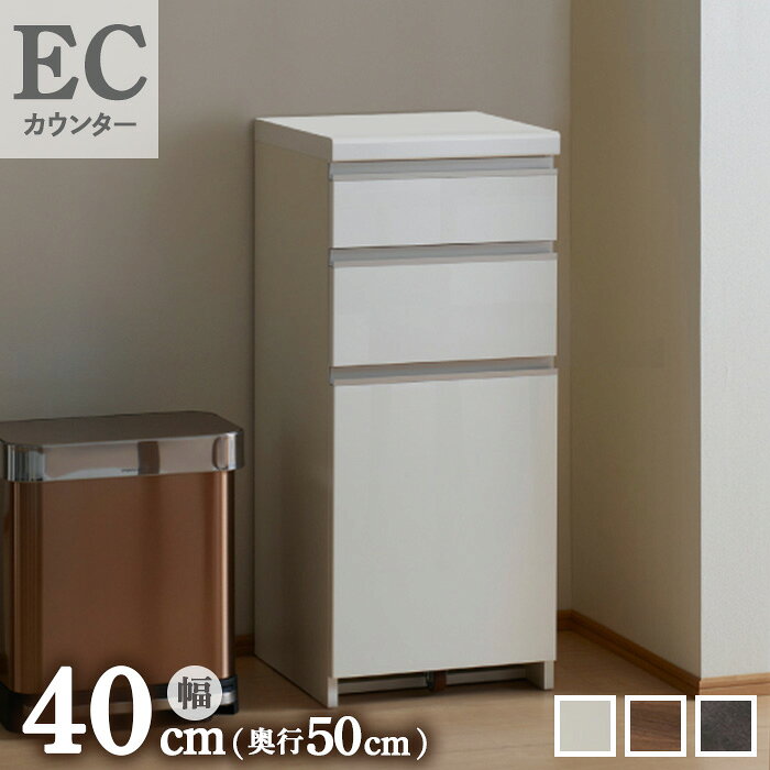【ふるさと納税】食器棚 カップボード 組立設置 ECA-400KRカウンター [No.553] ／ 家具 インテリア 岐阜県