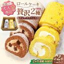 【ふるさと納税】【2回定期便】ロールケーキ 2種セット（生チョコ・キャラメルプリン）/ 冷凍発送 ケーキ プリン 生チョコ キャラメル チョコレート 食べ比べ 定期便 スイーツ ギフト プレゼント 誕生日 贈答用 手土産 長崎県 川棚町 【Sweets夢工房 ル・リアン】[OAD018]