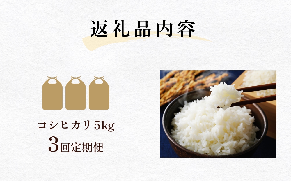 【3回定期便】富山県産 コシヒカリ 5kg