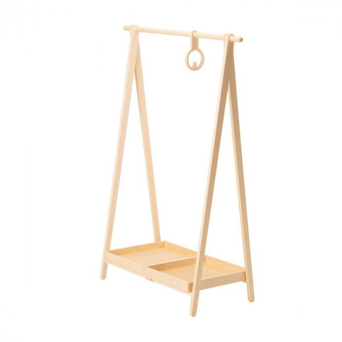 【ふるさと納税】旭川家具　コサイン　ドレスラック（ワイド）とトレーとフックのセット　メープル_00343 | 国産家具 国産 ハンガーラック 家具 インテリア 木製 ラック 洋服掛け 無垢材 天然木 シンプル ナチュラル トレー 収納 北海道 旭川市 送料無料