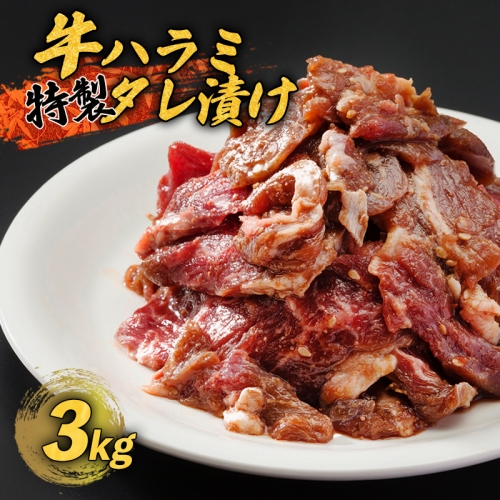 ハラミ 焼肉 牛肉 焼き肉 特製タレ漬け 3kg 大人数用【送料無料】 お中元 御中元