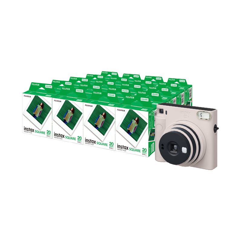 「インスタントカメラinstax™“チェキ”スクエアセット」instax™ スクエアフォーマットフィルム 2パック×20（合計400枚撮影可能）インスタントカメラ“チェキ”「instax SQUARE