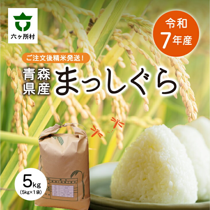 【ふるさと納税】 2025年11月中旬〜順次出荷 まっしぐら 精米 5kg 白米 お米 ブランド米 旬 新鮮 グルメ お取り寄せ ギフト お中元 お歳暮 ふるさと 返礼品 六ヶ所村 青森 送料無料 【田中健】
