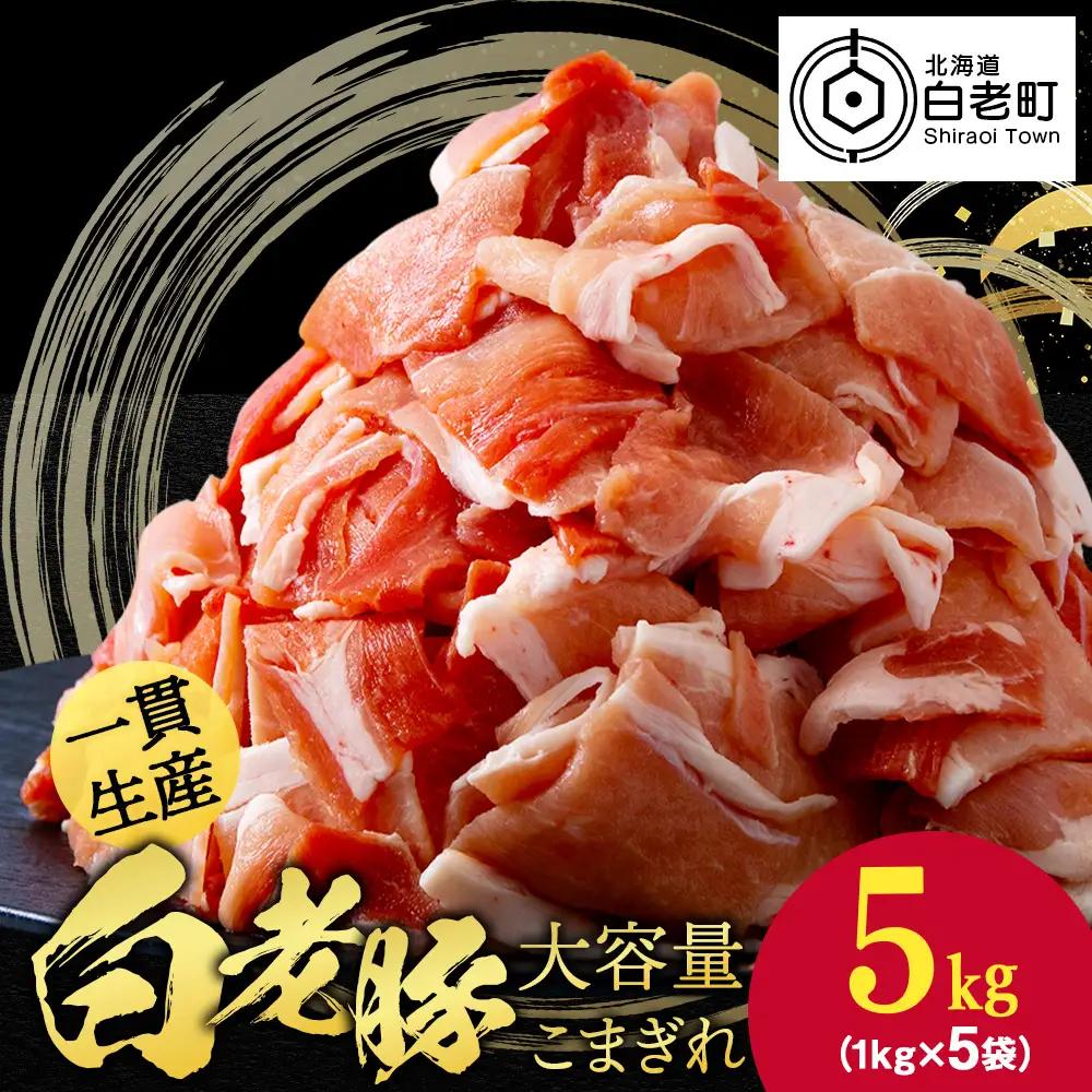 北海道産 白老豚 モモ ウデ こま切れ 5kg BV019