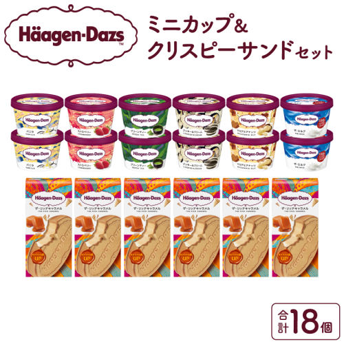 ハーゲンダッツ『ミニカップ(12個)＆クリスピーサンド(6個)セット』アイスクリーム アイス スイーツ デザート_H0016-208