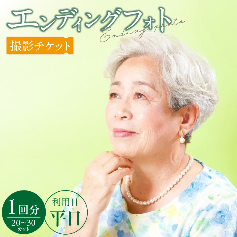 【ふるさと納税】エンディングフォト 撮影チケット フォト 遺影 平日撮影 1回分 20 ～ 30カット 写真2L版 1枚 フォトフレーム付き 完全プライベート空間 生前撮影 家族 思い出 贈り物 還暦祝い 記念撮影 記念写真 スタジオ撮影 愛知県 小牧市 送料無料