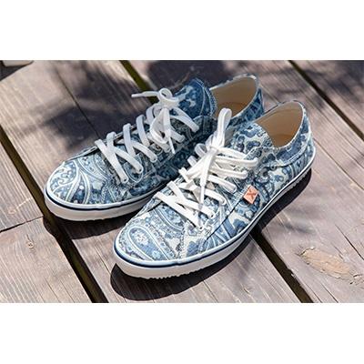ふるさと納税 福山市 デニム抜染(ばっせん)スニーカー　27.5cm