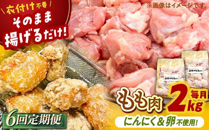 
            【全6回定期便】山賊からあげ（ 骨なし ）2kg ▼ 大容量 からあげ 2kg 冷凍 唐揚げ から揚げ お弁当 おかず 簡単 おすすめ 人気 鶏肉 若鶏 若どり モモ肉 もも肉 定期便 桂川町/山賊からあげ桂川店[ADAP007]
          