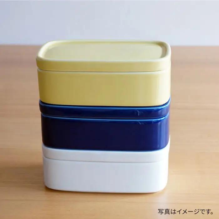 【白山陶器】【磁器のふたもの】ブルーが鮮やかなCONTEロング ブルー 保存容器 バターケース 食器 皿 【波佐見焼】 [TA50] 波佐見焼