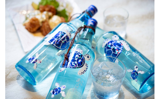 ＜モンドセレクション 金賞＞ 焼酎 芋 あくがれ 亀さんセット [七福酒店 宮崎県 日向市 452060916] 芋焼酎 本格焼酎 五穀 女性 度数 低い 飲みやすい ブルー 14度 20度