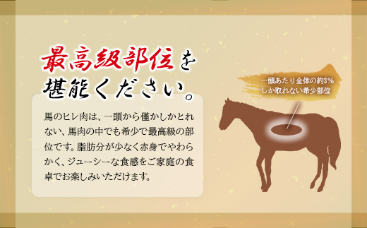 焼成済み湯せんするだけ！馬ヒレ肉のステーキ300g（100ｇ×3枚）140P2902