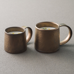 【美濃焼】 恩田陽子 カフェオレマグカップ 380ml ゴールド 瑞浪市 / JS企画 ティーカップ マグカップ マグ コップ おしゃれ [AZAZ037]