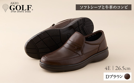 AKIO GOLF 3401 4E DR(Dブラウン) ソフトシープと牛革のコンビ 26.5cm【(株)アキオ製靴】[Q9-15902-6]