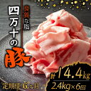 【ふるさと納税】 【定期便6回】四万十ポークスライス 計14.4kg（2.4kg×6ヶ月連続お届け) 2Lコース | 豚肉 豚バラ肉 小分け 小間切れ スライス 切り落とし 冷凍 真空パック 簡単調理 細切れ 大容量 肉 高知県 須崎市 TM40000