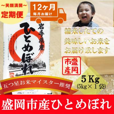 ふるさと納税 盛岡市 【毎月定期便】ひとめぼれ 5kg全12回