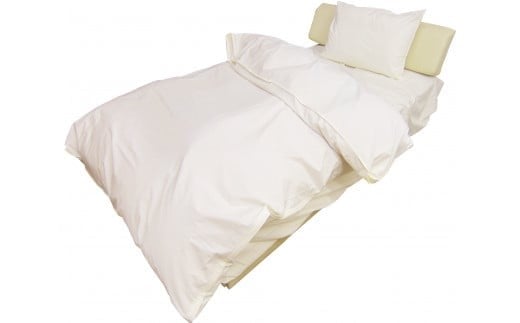 ４日市 Good Sleeps 　寝具３点セット（シングル　掛け布団カバー、ボックスシーツ、ピロケース）クリーム