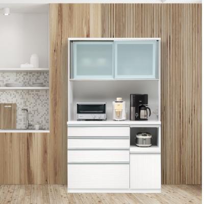 ふるさと納税 大川市 サフラン 幅120cm キッチンボード食器棚 ホワイト・ブラウンの3色対応