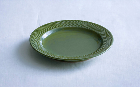 【波佐見焼】ローズマリー　リムプレートM オリベ 4枚セット　食器 皿【翔芳窯】[FE589]