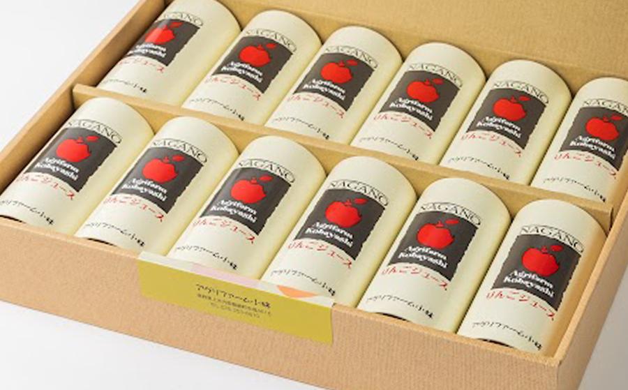 りんごジュース 195g×12本 無添加 酸化防止剤不使用 果汁100% カート缶 アグリファーム小林 沖縄県配送不可お申込み順に発送予定 信州の環境にやさしい農産物認証 13000円 長野県 飯綱町