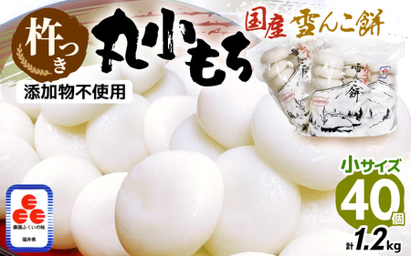 雪んこ餅 杵つき餅 丸小もち  1.2kg（ 30g × 40個 ) 小さいサイズ餅 国産 【雑煮 ぜんざい 年末年始 御馳走 添加物不使用 少量 小分け】 [e26-a006]