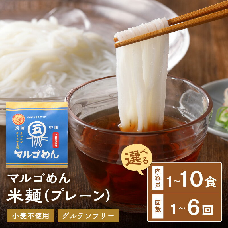 【ふるさと納税】＼選べる内容量・定期便！／マルゴめん中間産米麺(プレーン)1食 4食10食 回数 1回 3回 4回 6回 グルテンフリー 中間 新名物 スローフード 小麦不使用 大豆不使用 米粉麺 麺類 数量限定 送料無料