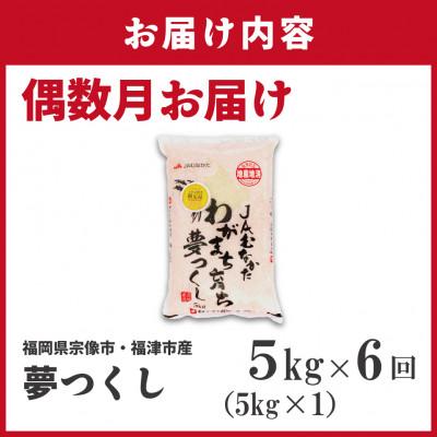 ふるさと納税 福津市 【定期便全6回】JAよりR8年2月〜発送開始福岡県ブランド米「夢つくし」5kg×6回[G5042b] |  | 01