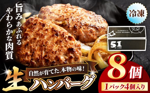 冷凍 ハンバーグ 生8個入り ( 2パック ) | お肉 肉 豚肉 白豚 お惣菜 惣菜 おかず 簡単調理 国産 九州産 大分県産 大分県 中津市