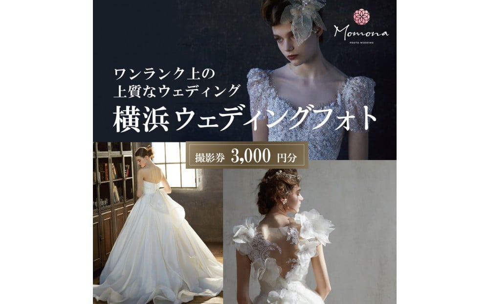 
            ウェディングフォト撮影3,000円券【Momona横浜関内店 モリノブライズ株式会社】
          
