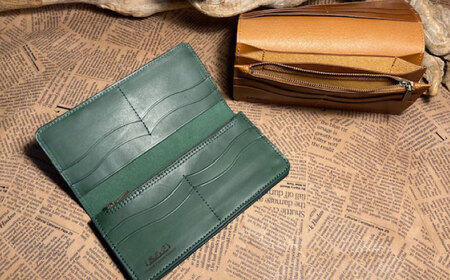 【選べるカラー】蹄鉄付きシンプルロングウォレット　本革 レザー 革小物　栗東市 / 株式会社ブルズエフ[BIAU024]