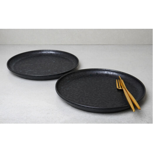 金善製陶所 210カット プレート 黒陶 2枚 有田焼 食器 器 うつわ プレート A25-455_イメージ2
