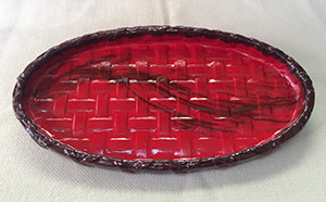 近江一閑張　楕円盆 民芸品 工芸品