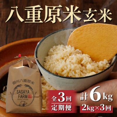 ふるさと納税 東御市 令和8年新米受付【3回定期便】八重原米2kg(2kg×1袋)玄米※2026年10月以降発送|笹屋農園