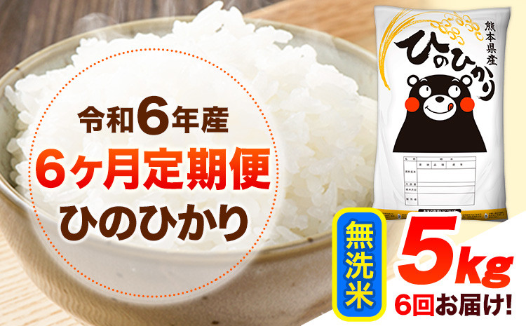 
            令和6年産 【6ヶ月定期便】 無洗米 ひのひかり 5kg 《お申し込み月の翌月から出荷開始》 熊本県産 無洗米 精米 ひの 送料無料 熊本県 山江村 SDGs 米 コメ こめ 国産
          