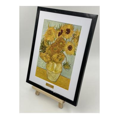 ふるさと納税 三郷市 【世界の名画】ゴッホ「ひまわり」「夜のカフェテラス」A4サイズ額装複製画 2枚セット |  | 02