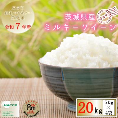 ふるさと納税 牛久市 令和7年産　茨城県産ミルキークイーン　精米　20kg(5kg×4袋)