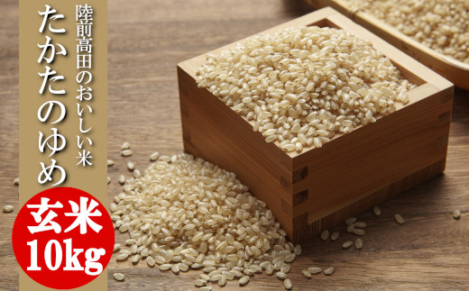 【単品】 ★令和7年産★ 玄米 10kg 品種 たかたのゆめ 【 米 お米 ライス 陸前高田市 オリジナル ブランド米 冷めてもおいしい お弁当 おにぎり ギフト 陸前高田地域振興 】 RT1743