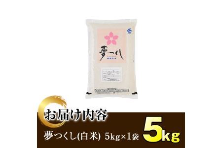 ＜令和7年産＞福岡県産ブランド米「夢つくし」白米(5kg)お米 白米 5キロ ごはん ご飯【ksg0370】【朝ごはん本舗】