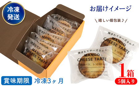 マンゴーチーズタルト　1箱(5個セット) おきぽた チーズタルト マンゴー スイーツ 専門店 OKIPOTA 洋菓子 焼き菓子 タルト生地 果肉 贅沢 高級 人気 おすすめ お土産 ギフト プレゼント