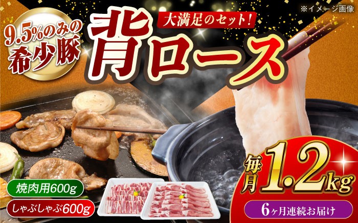 
                  【月1回約1.2kg×6回定期便】大西海SPF豚 背ロース（焼肉＆しゃぶしゃぶ用）計約7.2kg 長崎県/長崎県農協直販 [42ZZAA082]
                
