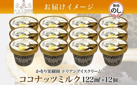 無地熨斗 ドリアン ココナッツ アイスクリーム 122ml 12個 セット 濃厚 ココナッツミルク カップアイス スイーツ お菓子 ソフトクリーム おやつ デザート ご当地アイスセット 詰め合わせ お