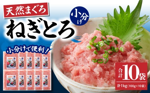 【神奈川県漁連】天然まぐろ ねぎとろ 1kg（100g×10パック）【11月お届け】　M077-015-02-11