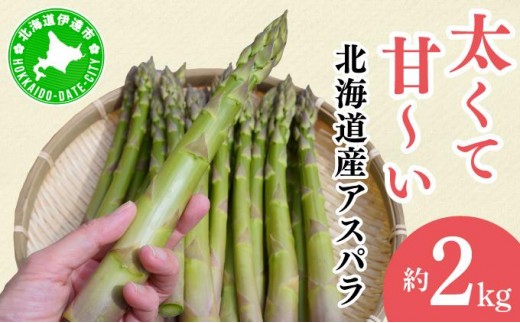 【2026年先行予約】太くてあまーい 北海道産 春芽 アスパラ (約2kg) 先行予約 新鮮 採れたて直送 旬 野菜 あすぱら 農家直送 北海道