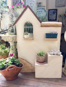 ガーデニング 雑貨 フレンチ ミニハウス 塀＜Moon Rabbit＞