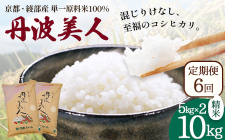 【定期便6回】丹波美人 白米 10kg（5kg×2）×6回 / 米 白米 定期便 綾部市 / 有限会社カメイ［BSDY052］
