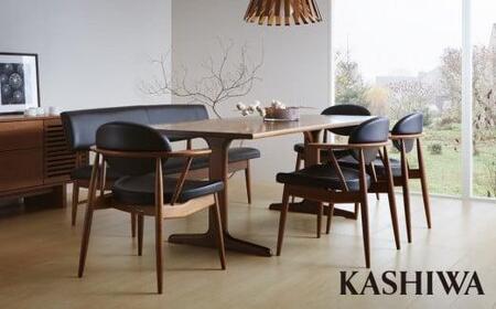 【KASHIWA】BOSS STYLE(ボススタイル)ダイニングチェア ウォールナット 座面：黒 飛騨の家具 椅子 いす 木製 TR4141