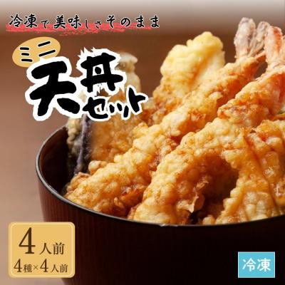 ふるさと納税 南相馬市 ミニ天丼セット 冷凍 4人前【53841-006-01】