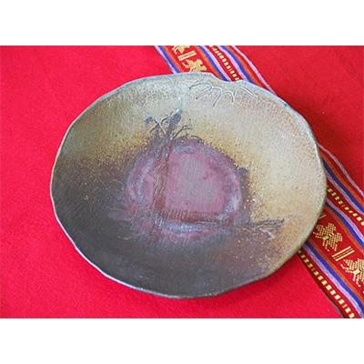 ふるさと納税 浅口市 備前焼　トマト皿(Lサイズ)