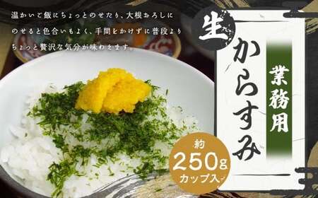 【7営業日以内発送】発祥の味 生からすみ 業務用 250g カップ入り ／ からすみ カラスミ 魚卵 つまみ 鰡 ボラ ぼら 珍味 九州 長崎県 長崎市 冷蔵