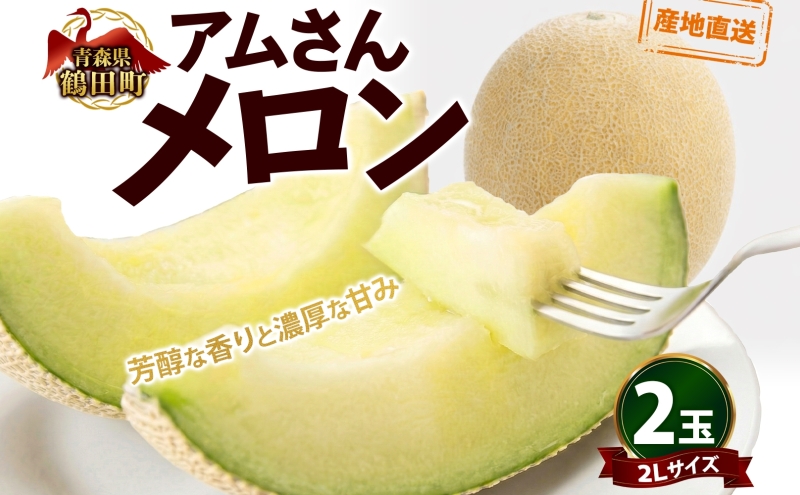 青森県産 つがりあんメロン 「アムさん」 2Lサイズ 2玉 完熟