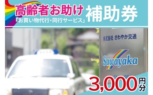 ふるさとのお父様お母様へ　高齢者お助け「お買物代行・同行サービス」補助券3,000円分（500円×6枚）【配達 代行 買い物代行 買い物同行 茨城県 水戸市】（CE-4）